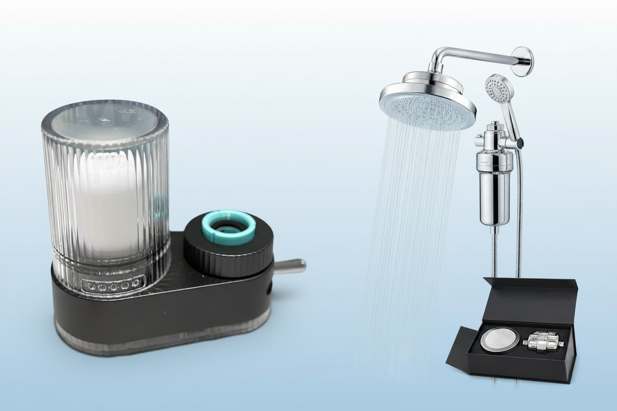AquaPure Komplett Vannpakke – Vannfilter og Dusjfilter